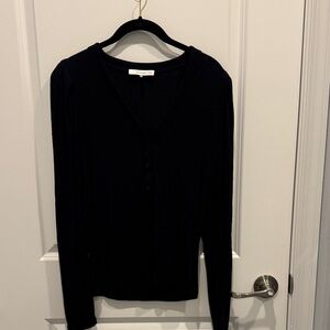 Frame Midnight Black Long Sleeve Top